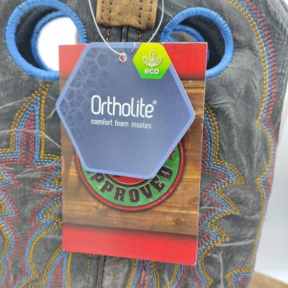 Laredo Mens 7 D Boot Western Boots Brown Blue, Brand New With Tags And Box - Picture 8 of 10